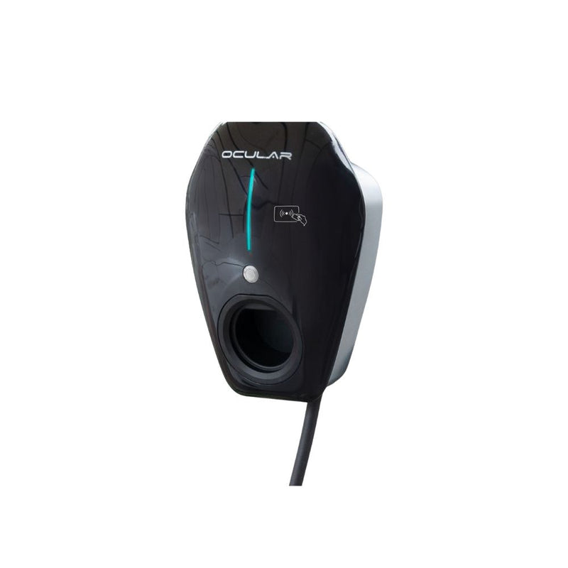 Ocular IQ Mini 22kW EV charger with its 5m Type 2 charging cable