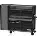 SP Tools SP53202GY 80 inch Apex Series power hutch workstation with side cabinet in grey and black