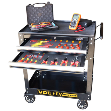 SP55955 EV Tool trolley white background draws open