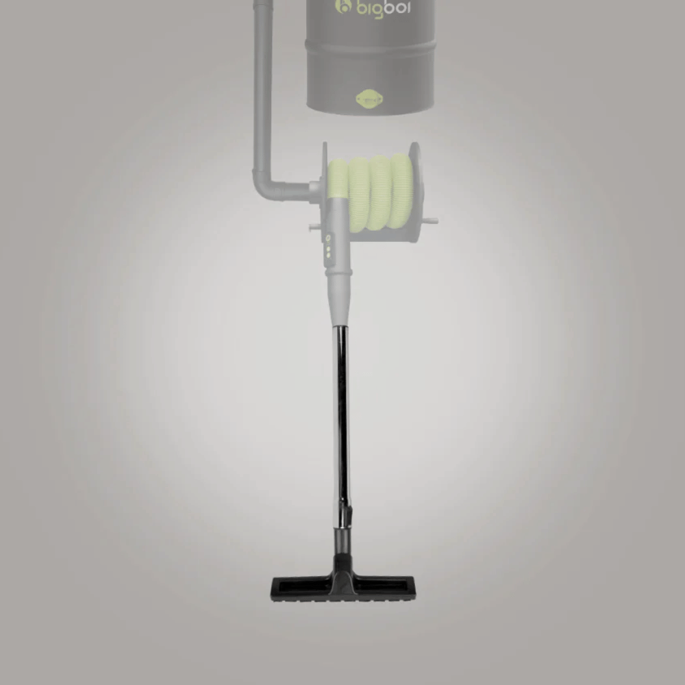 Vacuum cleaner black brush head on a light gray background