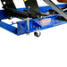 Front castors and lockdown bolts on the TradeQuip 2101T motorcycle lift
