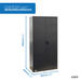 Black cabinet with dimensions labeled on a white background