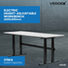 Electric height-adjustable workbench with Verdex branding on a gray background