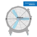 Diagram of a fan blade with a diameter of 1500mm on a white background