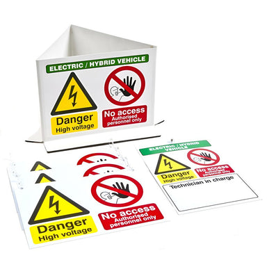 Volt Safety EV and Hybrid Warning Sign Kit, 5 pieces