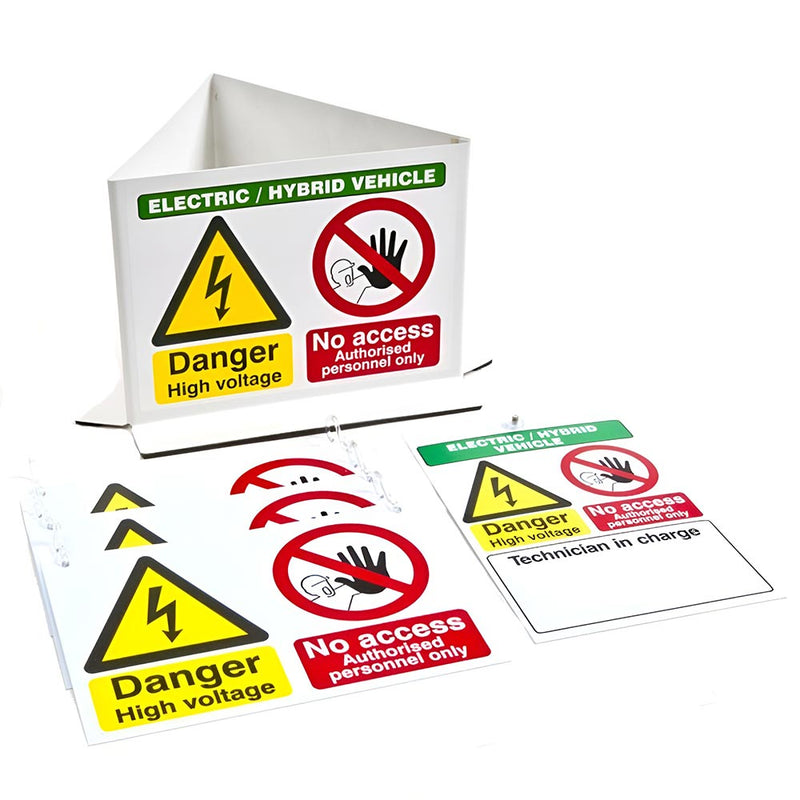 Volt Safety EV and Hybrid Warning Sign Kit, 5 pieces